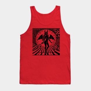 Lino Cut Devil Girl Tank Top